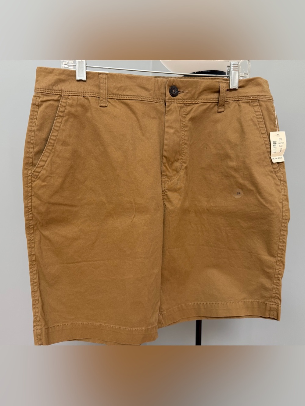 Aeropostale Men's Khaki Flat-Front Cotton Shorts